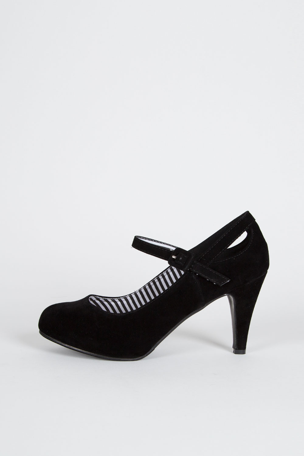 black medium high heels