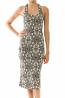 Corset Detail Back Abstract Midi Dress