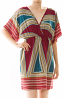 Triangle Print Surplice Kimono Mini Dress