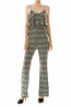 Abstract Tribal Print Flounce Detail Jumpsuit