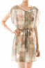 Abstract Print Flutter Sleeve Dress
