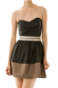 Sweetheart Color Dipped Faux Leather Mini Dress