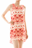 Tie Dye Tribal Sleeveless High Low V-Back Dress