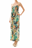 Tropical Floral Print Stretch Top Maxi Dress