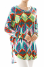 Colorful Abstract Tribal Dolman Sleeve Tunic Top
