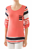 Stripe Print Double Pocket High Low Top