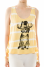 Jeweled Kitty with Hat Side Tie Tank Top