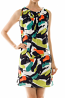 Sleeveless Colorful Brushstroke Print Mini Shift Dress