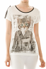 Punk Biker Kitty Faux Leather Embellished Top