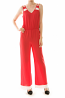 Double Strap V-Back Sleeveless Jumpsuit