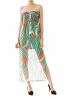 Abstract Print Smock Top Semi Sheer Maxi Dress