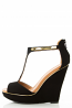 Peep Toe T-Strap Ankle High Heel Platform Wedge Sandals