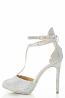 T-Strap Ankle Stiletto Rainbow Rhinestones High Heel Shoes