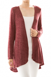 Open Front Long Sleeve Knit Cardigan